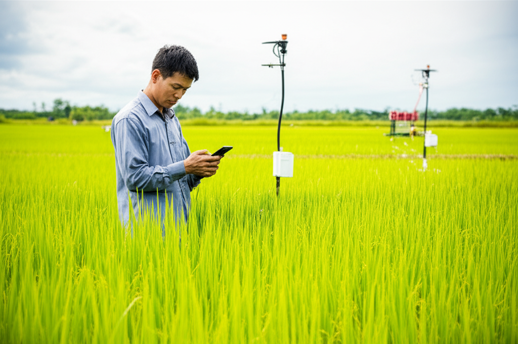 Nông dân sử dụng ứng dụng Agreen